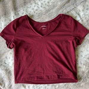 Burgundy maroon crop top tank top